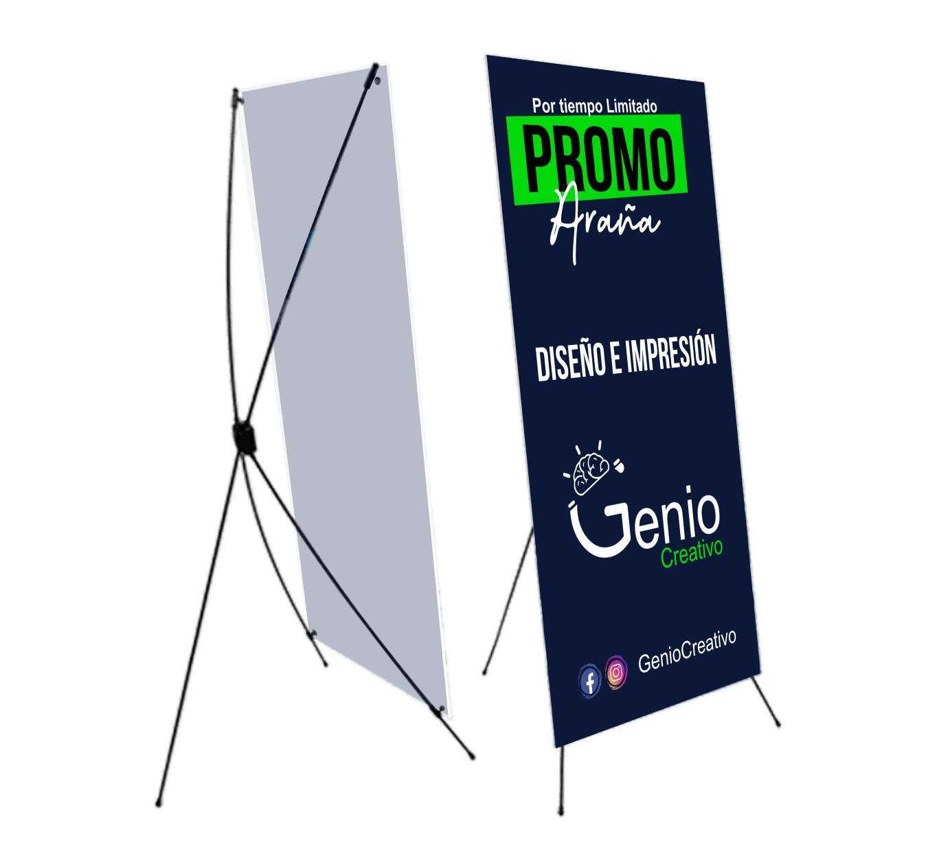 Pendón Porta Pendón Araña Con Diseño E Impresión