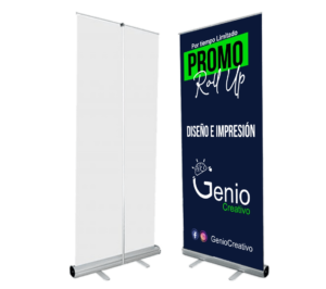 Porta Pendon Roll Up  Retráctil 1 X 2 Metros Aluminio
