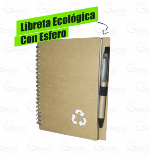 50 Libreta Ecológica Con Esfero estampado 1 tinta