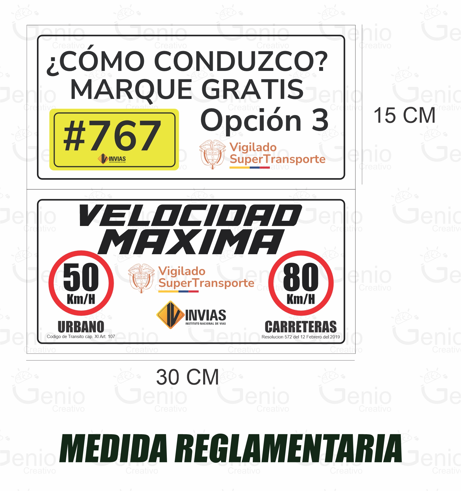 Kit Avisos Reglamentarios Velocidad Máxima Y Cómo Conduzco - Imagen 2